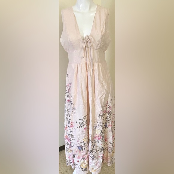 Christian Lacroix Dresses & Skirts - Christian Lacroix Light Pink Floral Maxi Dress linen / cotton vacation/summer dr